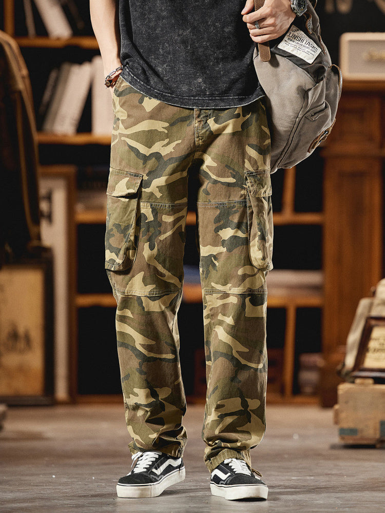 Pantalon cargo camouflage pour homme d'inspiration American Vintage