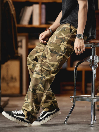 Pantalon cargo camouflage pour homme d'inspiration American Vintage