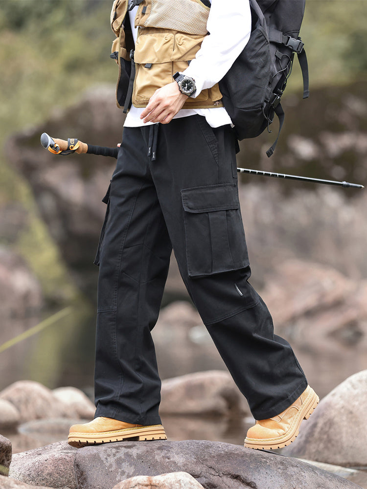 Pantalones cargo de pierna ancha para hombre