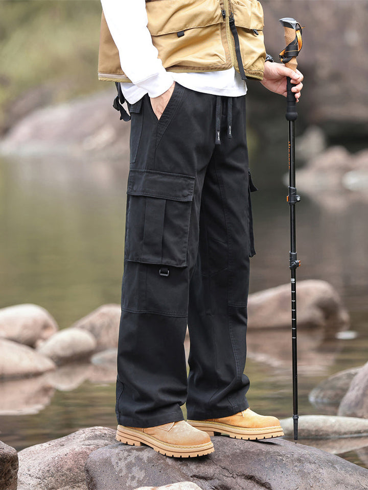 Pantalones cargo de pierna ancha para hombre