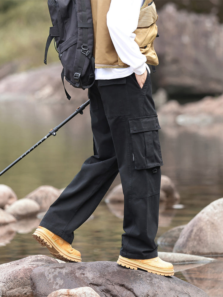 Pantalones cargo de pierna ancha para hombre