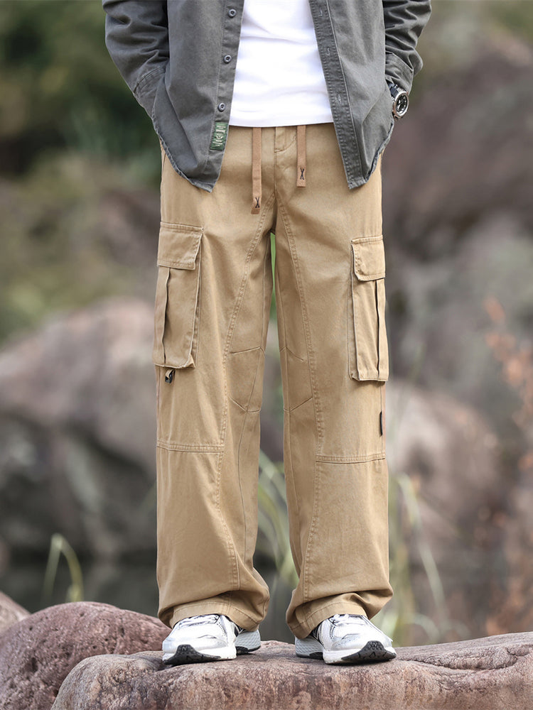 Pantalones cargo de pierna ancha para hombre