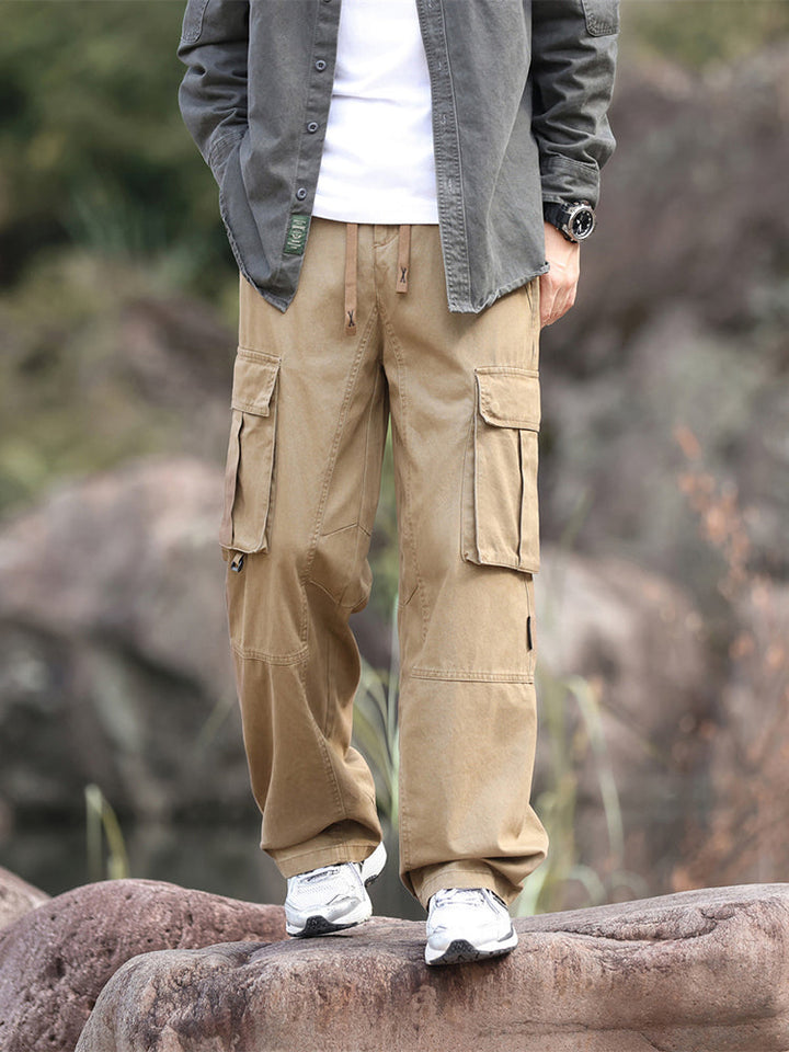Pantalones cargo de pierna ancha para hombre