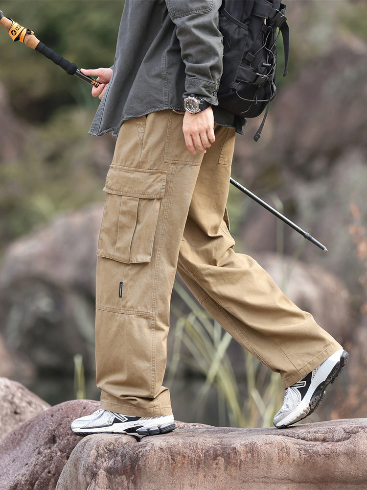 Pantalones cargo de pierna ancha para hombre