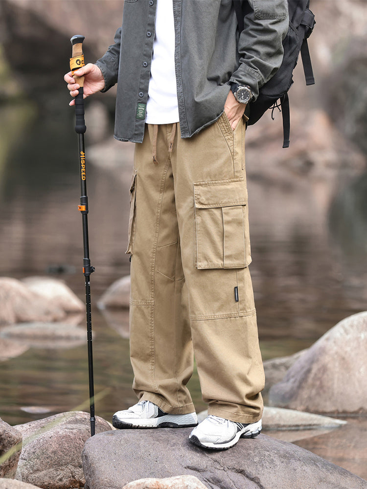 Pantalones cargo de pierna ancha para hombre