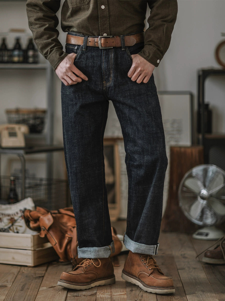 Jeans de Mezclilla con Orillo Índigo de 14 oz