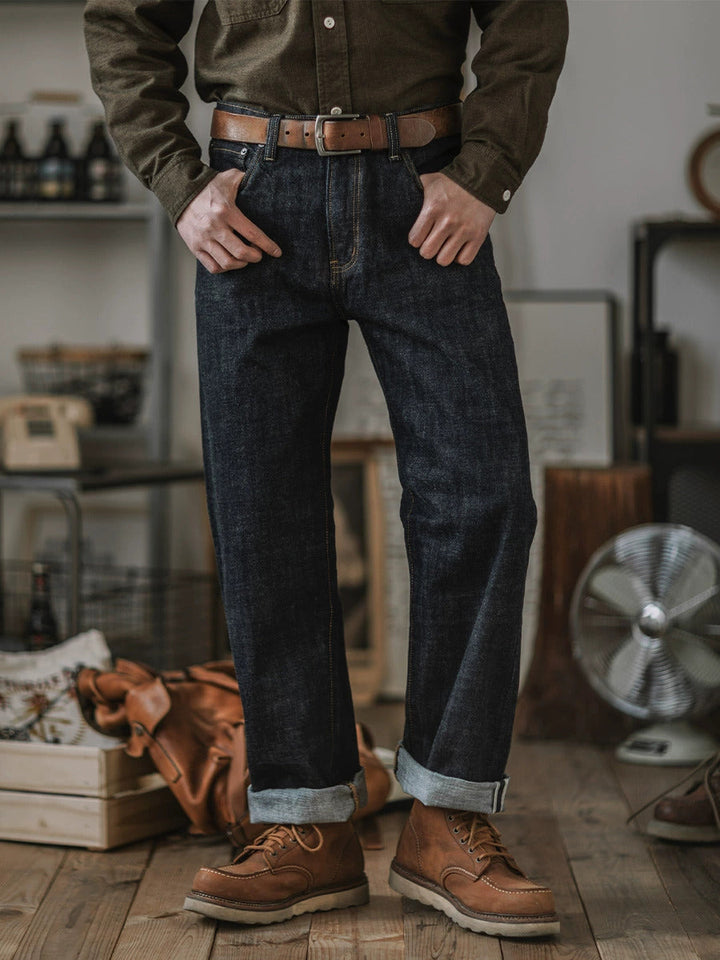 Jeans de Mezclilla con Orillo Índigo de 14 oz
