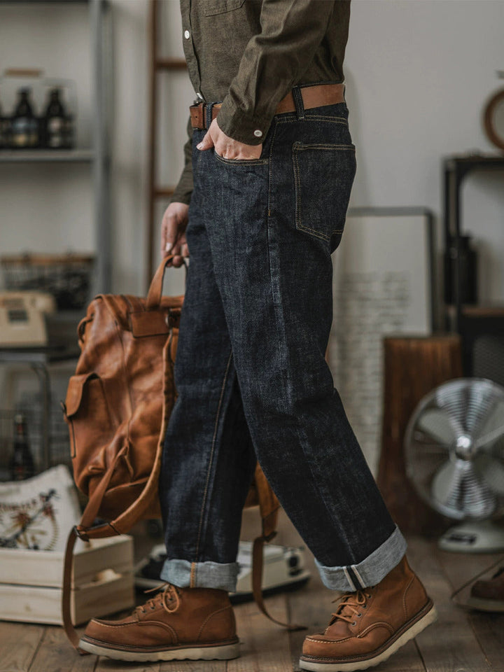 Jeans de Mezclilla con Orillo Índigo de 14 oz