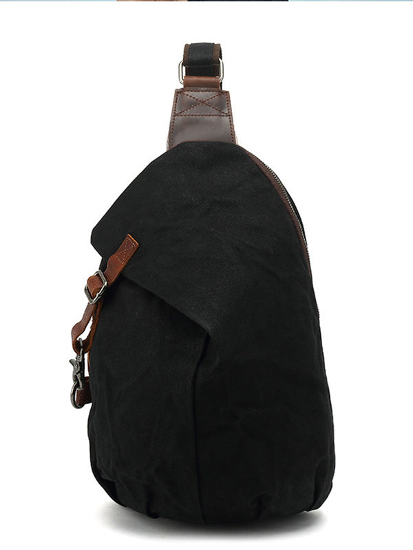 Bolsillo en el pecho de lona encerada para hombre