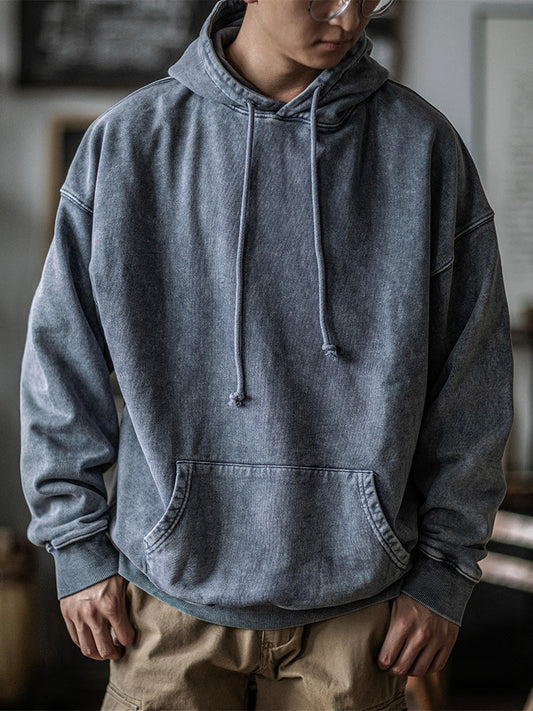Sweat à capuche surdimensionné délavé pour homme