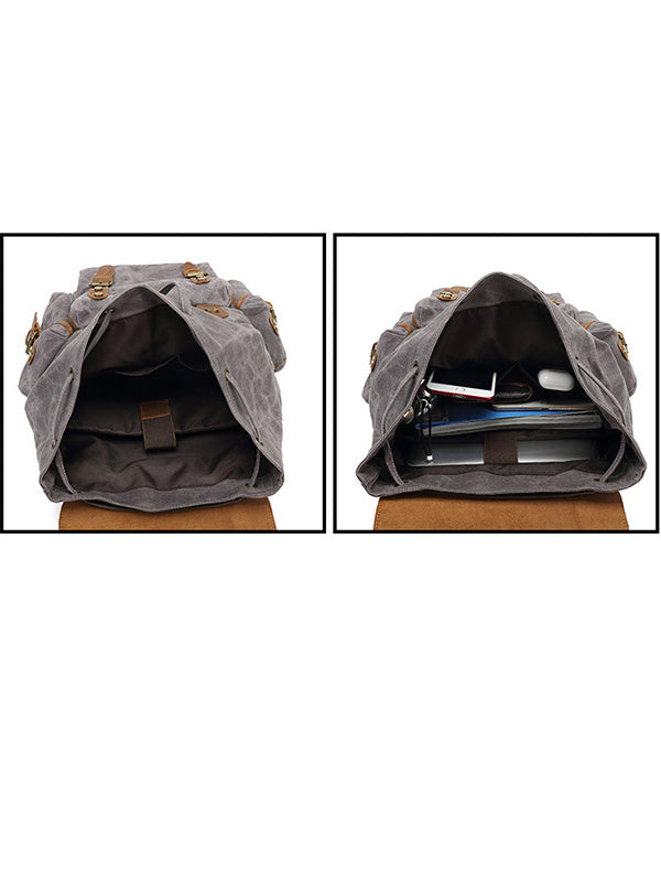 Sac de voyage décontracté Sac d'ordinateur étanche Sac à dos en toile résistant à l'usure