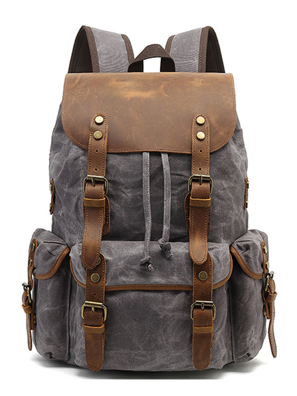 Sac de voyage décontracté Sac d'ordinateur étanche Sac à dos en toile résistant à l'usure