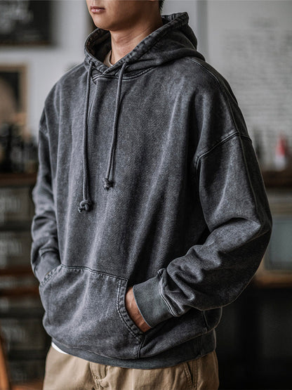 Sweat à capuche surdimensionné délavé pour homme